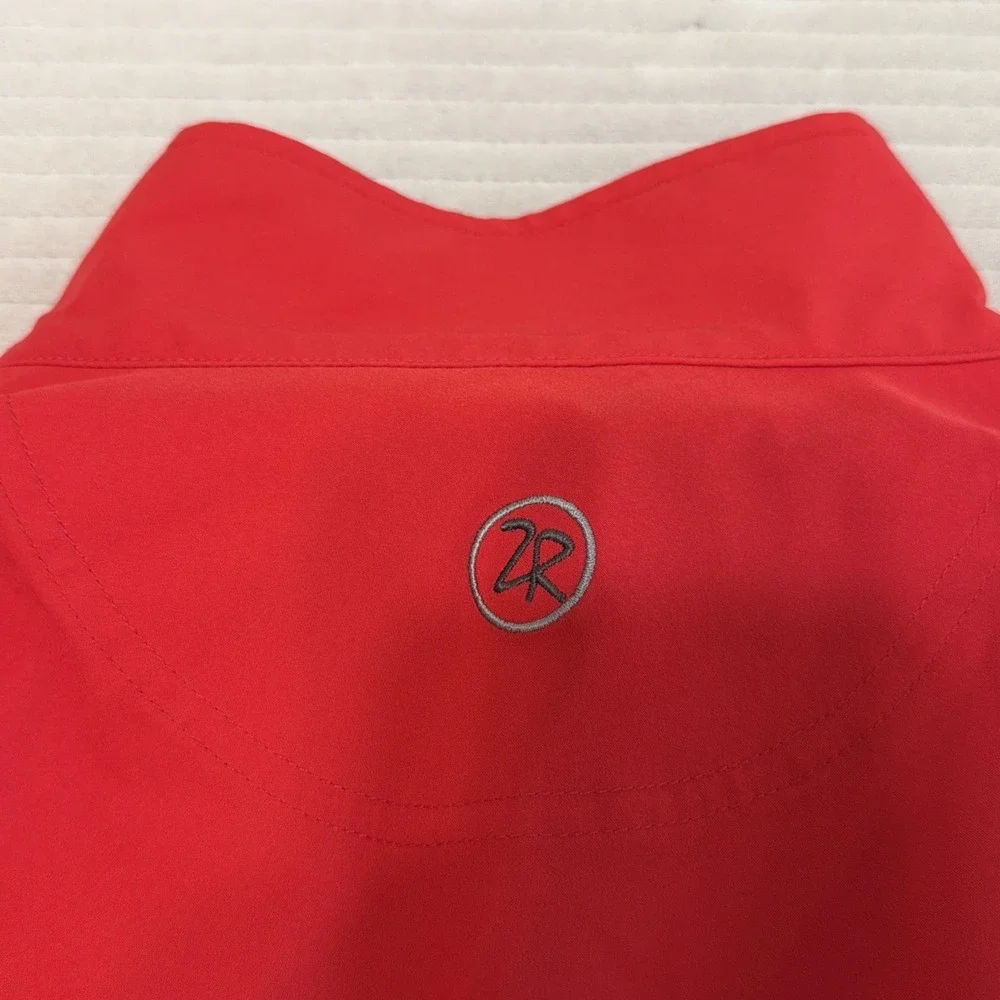 Zero Restriction Mens L Pullover Golf Tour Series 1/4 Zip Jacket Red